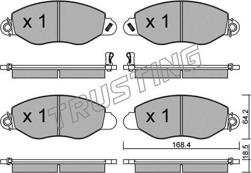 Trusting 552.0 - Тормозные колодки, дисковые, комплект unicars.by