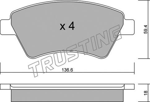 Trusting 560.0 - Тормозные колодки, дисковые, комплект unicars.by