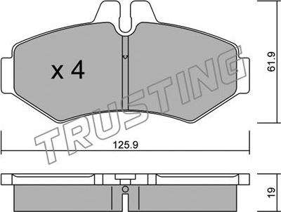 Trusting 588.0 - Тормозные колодки, дисковые, комплект unicars.by