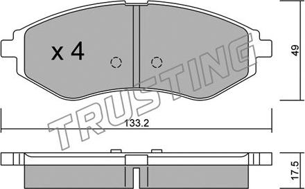 Trusting 524.0 - Тормозные колодки, дисковые, комплект unicars.by