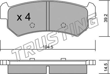 Trusting 527.0 - Тормозные колодки, дисковые, комплект unicars.by