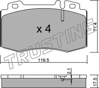 Trusting 579.0 - Тормозные колодки, дисковые, комплект unicars.by