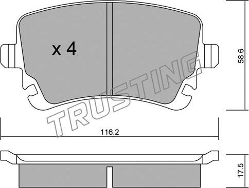 Trusting 570.2 - Тормозные колодки, дисковые, комплект unicars.by