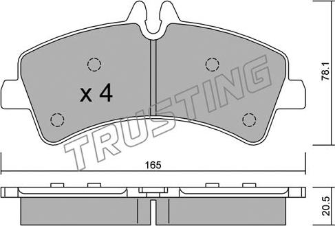 Trusting 690.0 - Тормозные колодки, дисковые, комплект unicars.by