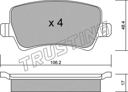 Trusting 692.0 - Тормозные колодки, дисковые, комплект unicars.by