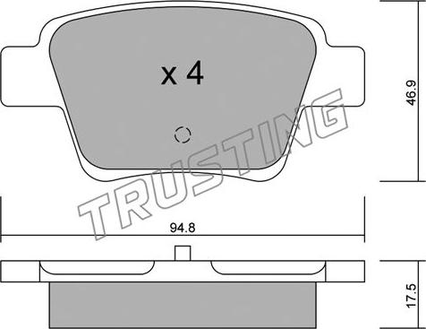 Trusting 655.0 - Тормозные колодки, дисковые, комплект unicars.by