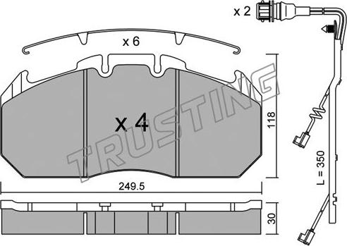 Trusting 603.0W - Тормозные колодки, дисковые, комплект unicars.by