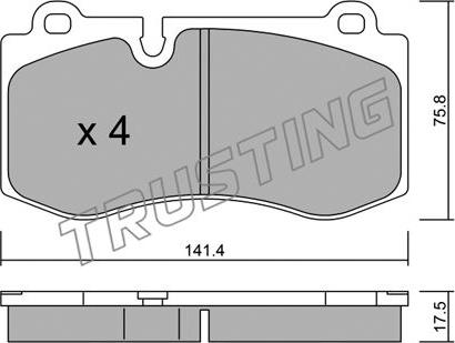 Trusting 685.0 - Тормозные колодки, дисковые, комплект unicars.by