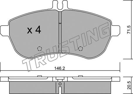 Trusting 681.0 - Тормозные колодки, дисковые, комплект unicars.by