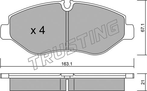 Trusting 687.0 - Тормозные колодки, дисковые, комплект unicars.by