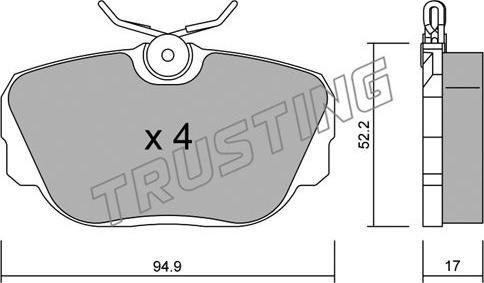 Trusting 044.0 - Тормозные колодки, дисковые, комплект unicars.by