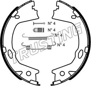 Trusting 046.228K - Комплект тормозов, ручник, парковка unicars.by