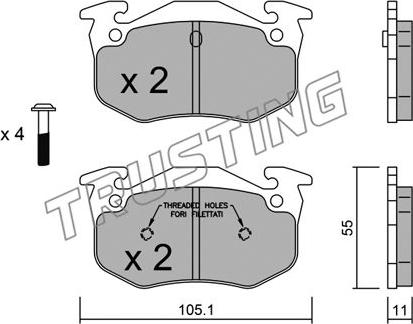 Trusting 040.1 - Тормозные колодки, дисковые, комплект unicars.by