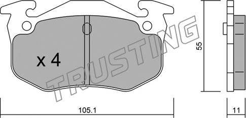 Trusting 040.2 - Тормозные колодки, дисковые, комплект unicars.by