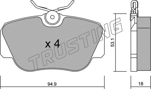 Trusting 043.0 - Тормозные колодки, дисковые, комплект unicars.by