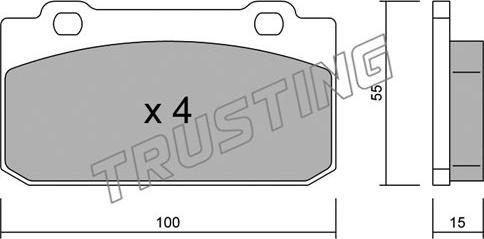 Trusting 042.0 - Тормозные колодки, дисковые, комплект unicars.by