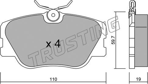 Trusting 063.0 - Тормозные колодки, дисковые, комплект unicars.by