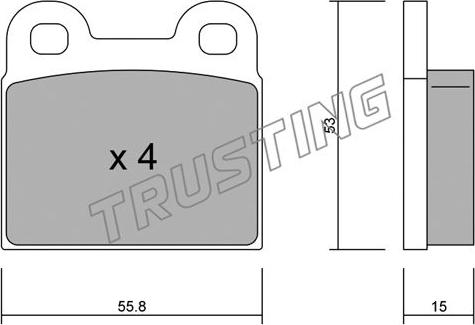 Trusting 002.1 - Тормозные колодки, дисковые, комплект unicars.by