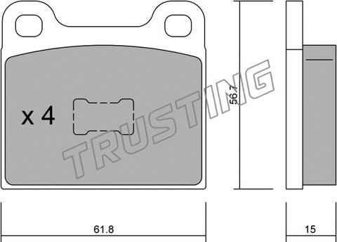 Trusting 011.0 - Тормозные колодки, дисковые, комплект unicars.by