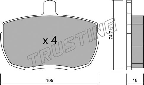 Trusting 018.0 - Тормозные колодки, дисковые, комплект unicars.by