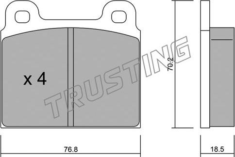 Trusting 080.0 - Тормозные колодки, дисковые, комплект unicars.by