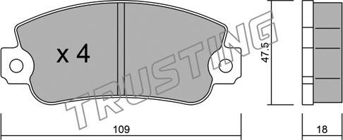 Trusting 035.0 - Тормозные колодки, дисковые, комплект unicars.by
