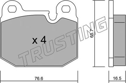 Trusting 029.0 - Тормозные колодки, дисковые, комплект unicars.by