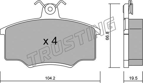 Trusting 026.0 - Тормозные колодки, дисковые, комплект unicars.by