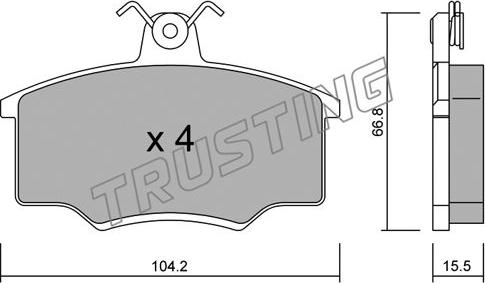 Trusting 026.1 - Тормозные колодки, дисковые, комплект unicars.by