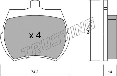 Trusting 021.0 - Тормозные колодки, дисковые, комплект unicars.by