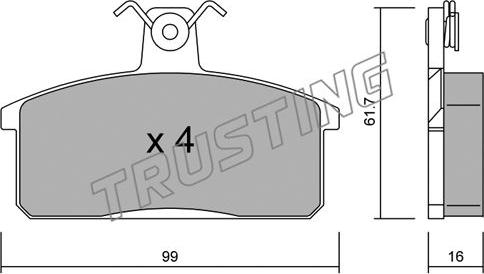 Trusting 028.0 - Тормозные колодки, дисковые, комплект unicars.by