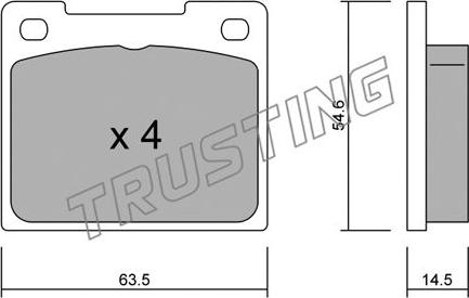 Trusting 022.0 - Тормозные колодки, дисковые, комплект unicars.by