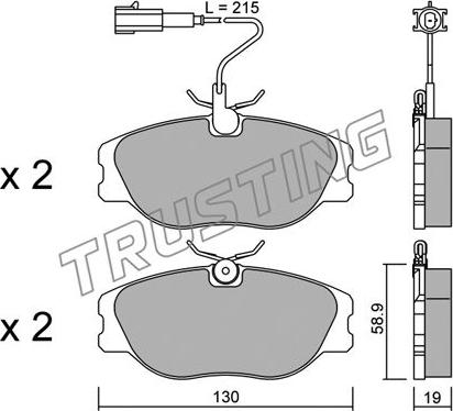 Trusting 074.1 - Тормозные колодки, дисковые, комплект unicars.by