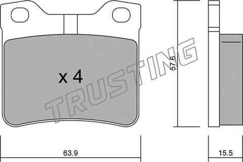 Trusting 199.1 - Тормозные колодки, дисковые, комплект unicars.by