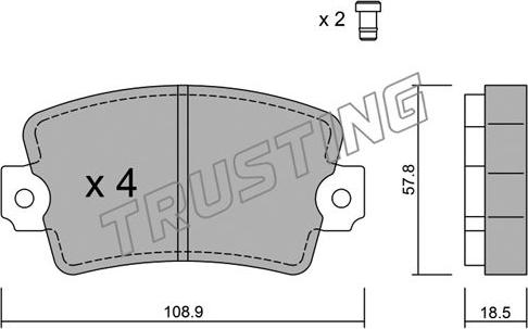 Trusting 193.0 - Тормозные колодки, дисковые, комплект unicars.by