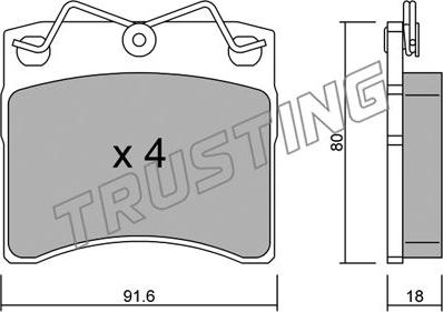 Trusting 166.0 - Тормозные колодки, дисковые, комплект unicars.by