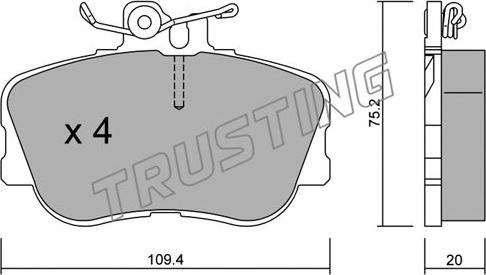 Trusting 161.0 - Тормозные колодки, дисковые, комплект unicars.by