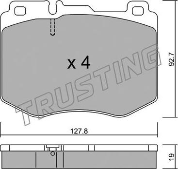 Trusting 1043.0 - Тормозные колодки, дисковые, комплект unicars.by