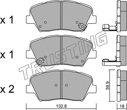 MK Kashiyama D11283M - Тормозные колодки, дисковые, комплект unicars.by