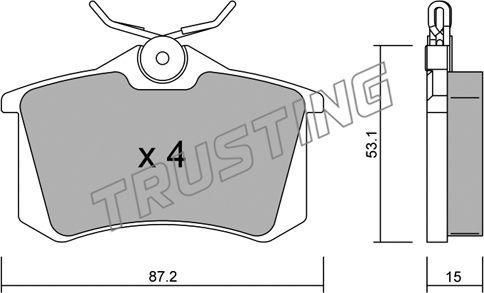 Trusting 102.0 - Тормозные колодки, дисковые, комплект unicars.by