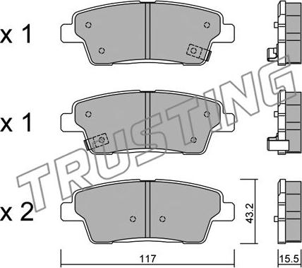 Trusting 1140.0 - Тормозные колодки, дисковые, комплект unicars.by