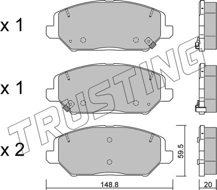 Trusting 1163.0 - Тормозные колодки, дисковые, комплект unicars.by