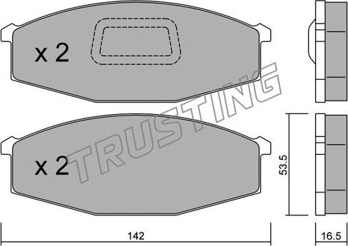 Trusting 112.1 - Тормозные колодки, дисковые, комплект unicars.by