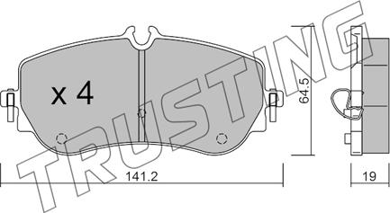 Trusting 1175.0 - Тормозные колодки, дисковые, комплект unicars.by