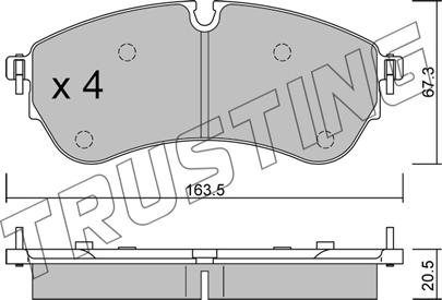 Trusting 1173.0 - Тормозные колодки, дисковые, комплект unicars.by