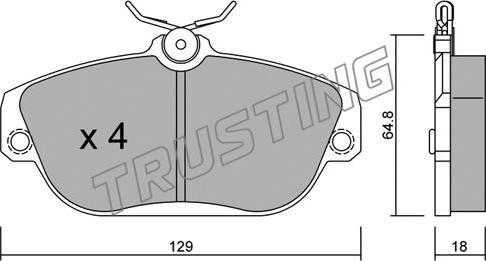 Trusting 134.0 - Тормозные колодки, дисковые, комплект unicars.by