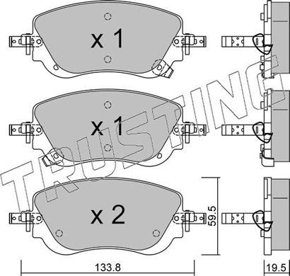 Trusting 1325.0 - Тормозные колодки, дисковые, комплект unicars.by