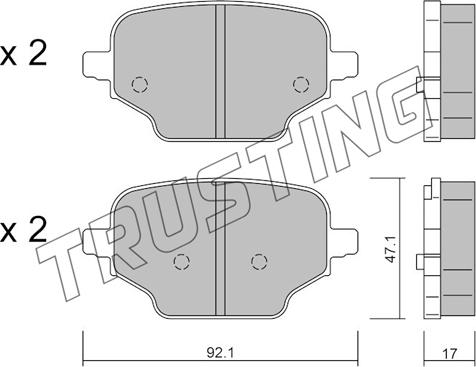 Trusting 1245.0 - Тормозные колодки, дисковые, комплект unicars.by