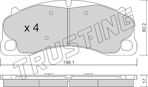 Trusting 1256.0 - Тормозные колодки, дисковые, комплект unicars.by