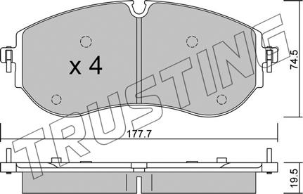 Trusting 1262.0 - Тормозные колодки, дисковые, комплект unicars.by